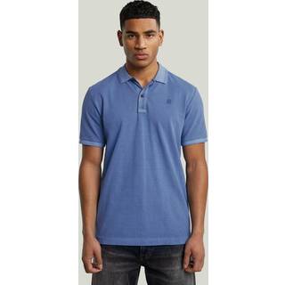 Dunda Overdyed Slim Polo - Medium blue - Men