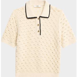 Frame Bauble pointelle cotton polo shirt - white - XS