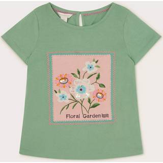 Monsoon Monsoon Green Floral Garden Stamp 100% Cotton T-Shirt