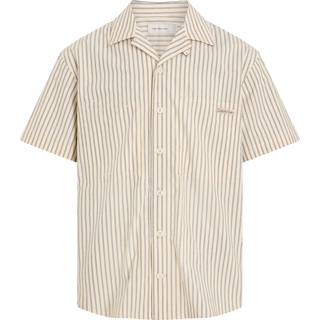 Cotton Poplin Short Sleeve Shirt - Beige - L