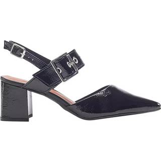 Moda in Pelle Moda in Pelle Eurya Pointed Toe Block Heel Slingback Black Shoes With Buckle Detail