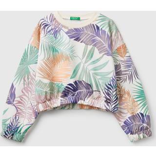 Benetton Benetton Girls All Over Pattern 100% Cotton White Sweatshirt