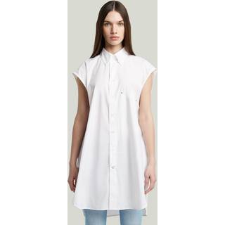 Sleeveless Oversized Shirt - White - Women