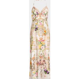 Camilla Chain-detail silk maxi dress - white - L
