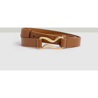 Reiss Reiss Tan Scarlett Leather Sculpted-Hardware Belt