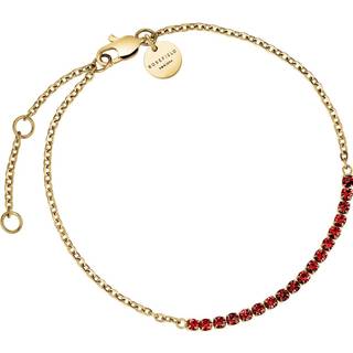 Rosefield JBTSG-J907 Damen-Armband Tennisarmband Siam Rot Goldfarben