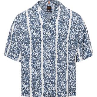BOSS Orange Herren Hemden blau,weiß gemustert Comfort Fit