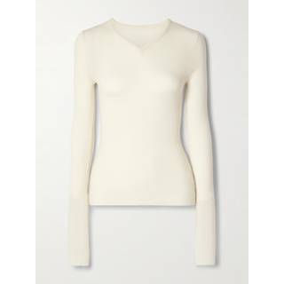 Khaite Tania ribbed-knit wool-blend top - white - XL