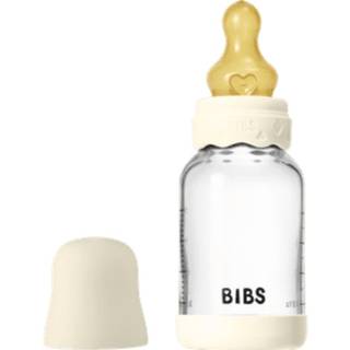 BIBS Glass Boheme Baby Bottle Round Latex 120 ml. Slow Flow Ivory - 1 stk.