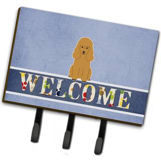 """" Caroline's Treasures Poodle Tan Welcome Wall Hook Triple Multicolor """"