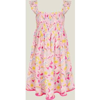 Angels By Accessorize Angels By Accessorize Pink Girls Sunbeam Print Shirred Dress