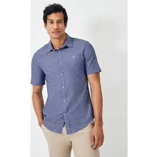 Crew Clothing Crew Clothing Blue Short Sleeve Linen Shirt