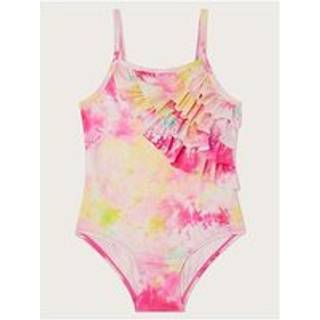Monsoon Monsoon Pink Tie Dye Ruffle Swimsuit