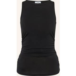 Reiss Reiss Black Madelynne Ruched-Side Jersey Top