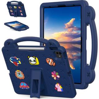 EIDERWOOD iPad Air 13" (2025 / 2024) / Pro 13" (2024) /12.9" (2022-2018) Børne Cover m. Håndholder - Mørkeblå