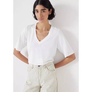 Hush Hush White Reece V-Neck Drapey T-Shirt