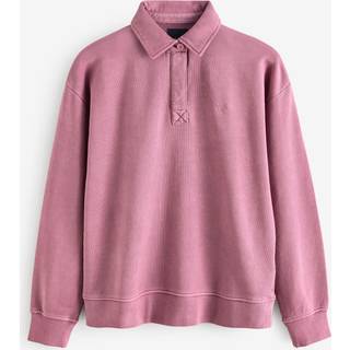 Crew Clothing Crew Clothing Light Pink Pigment Dyed Rugby Sweatshirt