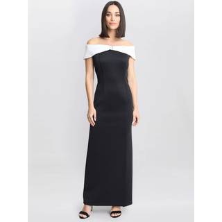 Gina Bacconi Sadie Off The Shoulder Maxi Sort Kjole Med TrimEU 44 (UK 16)