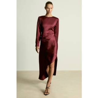 Reiss Valli Satin Asymmetrisk Draperet MaxikjoleEU 36 (UK 8)