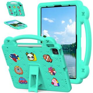 EIDERWOOD iPad Air 13" (2025 / 2024) / Pro 13" (2024) /12.9" (2022-2018) Børne Cover m. Håndholder - Grøn