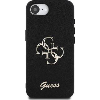 iPhone 16e Guess Fixed Glitter 4G Metal Logo Cover - Sort