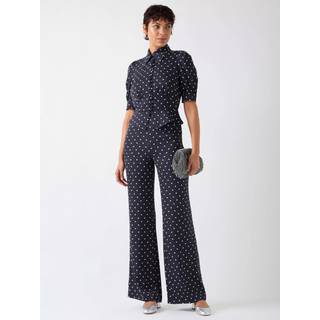 LK Bennett LK Bennett Blue Elsie Spring Birch Viscose 40'S Polka Dot Trousers