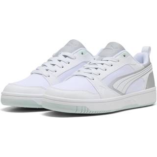 Puma Rebound v6 Low Aqua Metallics Sneakers Unisex, White, Size 36, Shoes - Peaceful Blue - 36
