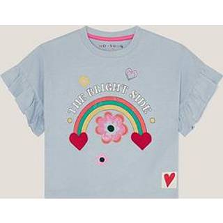 Monsoon Monsoon Blue The Bright Side Frill 100% Cotton T-Shirt