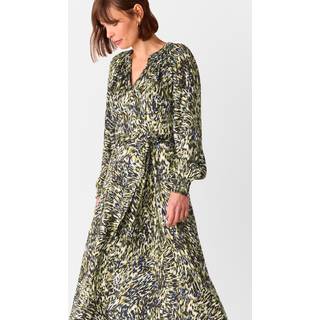 Whistles Whistles Green Petite Marlow Leopard Swirl Dress