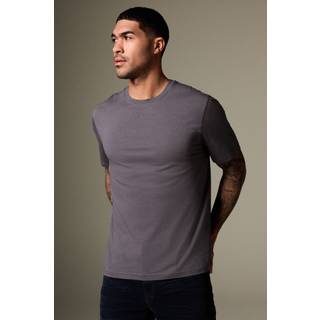 Next Grey Slate Slim Fit Essential Crew Neck Cotton T-Shirt