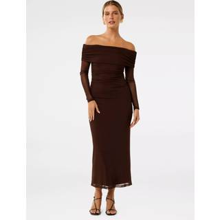 Forever New Minnie Petite Mesh Bardot Midi Kjole34