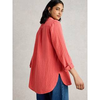 White Stuff White Stuff Pink Sophie Longline Cotton Shirt