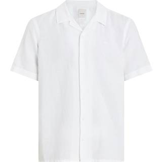 Linen Cotton Cuban Collar Shirt - White - XXL