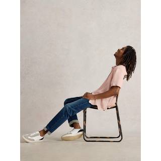 White Stuff White Stuff Pink Keswick Short Sleeve 100% Linen Shirt