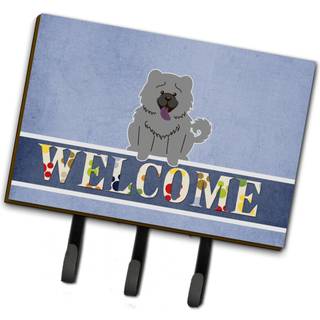 """" Caroline's Treasures Chow Blue Welcome Wall Hook Triple Multicolor """"