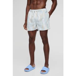 Mens Multi Short Length Abstract Print Swim Short