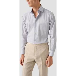 Eton Slim Fit Signature Twill Printed Shirt Pink