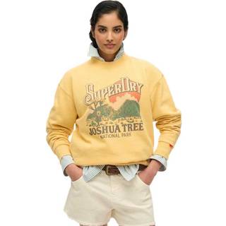Superdry Superdry Yellow Souvenir Graphic Print Loose Crew 100% Cotton Sweatshirt