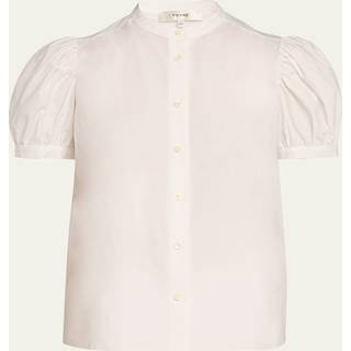 Frame Gathered cotton top - white - XS
