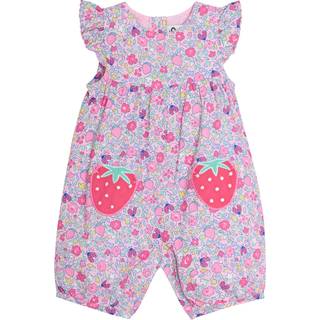 Jojo Maman Bébé Pretty Flæsekant Skulderbroderet 100% bomuldssoldragt3 - 6 måneder (62 - 68cm)