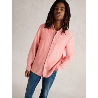White Stuff White Stuff Pink Keswick Long Sleeve 100% Linen Shirt