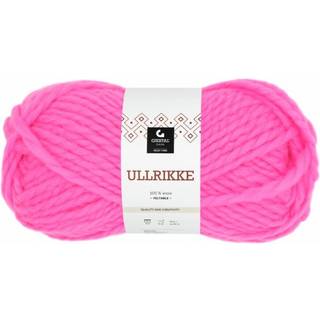 Gjestal Ullrikke 310 Neon pink Indhold: 100% Uld Vægt/længde: 100 gram = ca. 90 meter Anbefalede pinde: 9-12mm Strikkefasthed: 10 cm = 9-7 m Håndvask, max 30°C / Tørres fladt / Kan filtes.