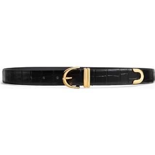 Khaite Bambi croc-effect leather belt - black - 70CM