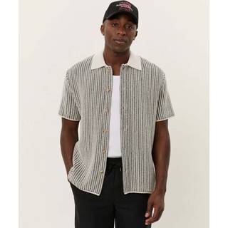 Les Deux - Easton Knitted Ss Shirt - Poloer til mænd - ivory/black - M