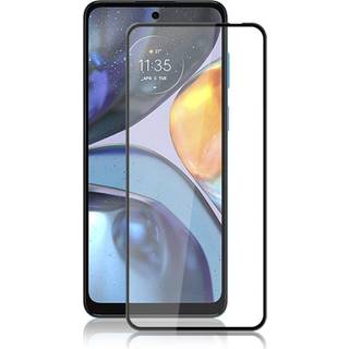 Motorola Moto G22 - Hærdet Skærmbeskyttelsesglas - Full Fit - Gennemsigtig / Sort