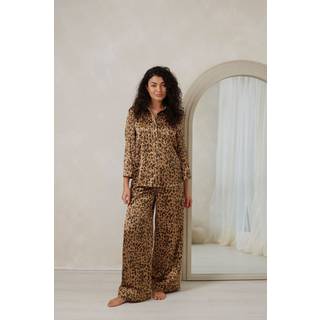 Chelsea Peers Chelsea Peers Brown Leopard Print Long Pyjamas Set
