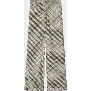 Burberry Burberry Check cotton wide-leg pants - beige - XS/S