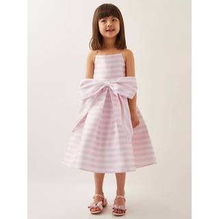 Monsoon Monsoon Pink Stripe Bow Strappy Twill Dress