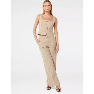 Forever New Forever New Natural Frieda High Waist Wide Leg Trousers