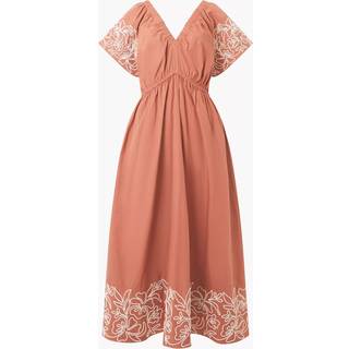 French Connection French Connection Brown Cambria Cotton Embroidered Dress